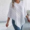 thumbnail image 6 of Ahabrexf Sweaters for Women, Casual Solid Color Dough Twists Loose Cloak Sweater Coat Top, 6 of 8