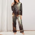 thumbnail image 2 of Daiia Mystic Fox With Halo for Women's Long-Sleeved Pajama Set – Soft & Comfortable Sleepwear Button-Up Pajamas Cozy Lounge Wear-XX-Large, 2 of 7