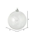 thumbnail image 2 of Vickerman 4" Clear Ball White Glitter Snowflake Ornament, 4 per Box, 2 of 3