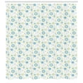 thumbnail image 3 of Ambesonne Yellow and Blue Shower Curtain, Floral Scrapbook, 69"Wx75"L, Blue Yellow Pale Grey, 3 of 3