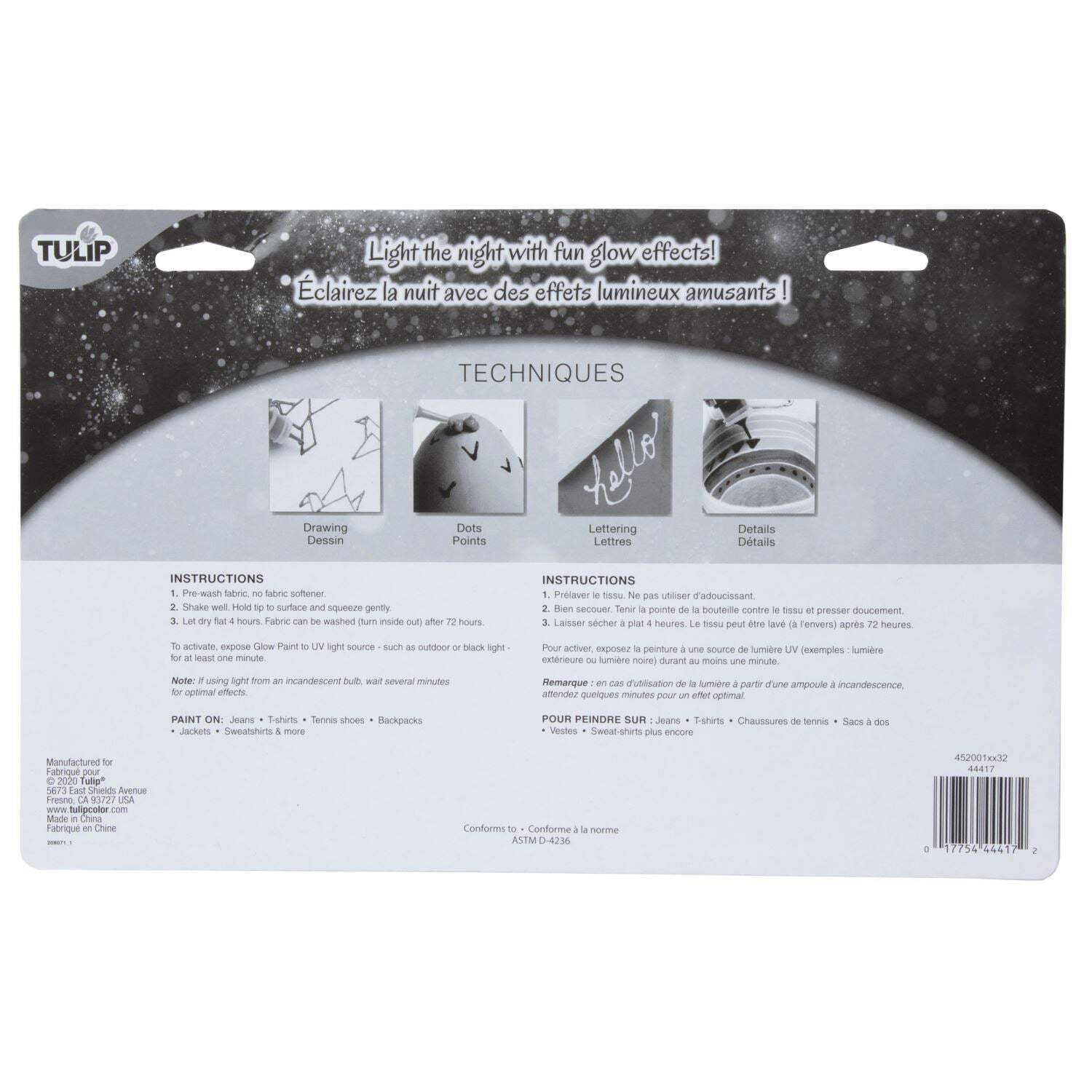 Tulip 0.75 fl oz Dimensional Fabric Paint Glow In The Dark 10 Pack