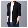 thumbnail image 3 of OmicGot Cardigan Mens Sweaters Spring Autumn Men Casual Cardigan Jacket Man Solid Color Long Sweater Windbreaker Single Button Coats, 3 of 4
