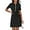 Black, variant on Women's Knit Bodycon Sweater Dress Button Short Sleeve Crew Neck Elegant Formal Mini Dress