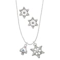 thumbnail image 1 of Delight Jewelry Silvertone 3-D Mushroom with Multicolored Crystals Silver tone Snowflake Charm Necklace and Stud Earrings, 1 of 4
