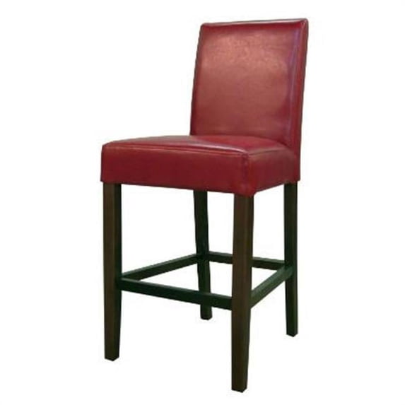 New Pacific Direct 198525B-67 Hartford Bonded Leather Counter Stool, Red - Set of 2