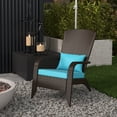 thumbnail image 2 of Outsunny Rattan Adirondack Chair Wicker Fire Pit Chair w/ Cushion Turquoise, 2 of 10