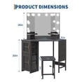 thumbnail image 3 of Ourlova Corner Vanity Desk with LED Lighted Mirror Charging Station and Storage Cabinet with Stool, 3 of 6