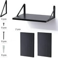 thumbnail image 7 of Black Floating Shelves, 12 Inch Deep Wall Mounted Shelves Set of 2, Modern Floating Wood Shelves for Wall Decor Large Storage Shelves for Bathroom Bedroom Kitchen Living Room, 7 of 7