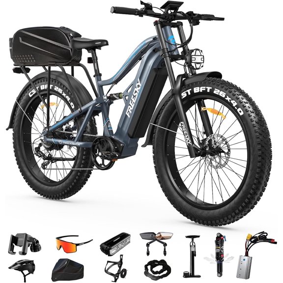 FREESKY Swift Horse Ultra Electric Bike for Adults, Peak 3500W BAFANG Motor, 48V 35Ah LG Battery, 26"Fat Tire, Electric Mountain bike with Gift package