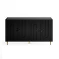 thumbnail image 6 of Modern Lacquered 4 Door Wooden Cabinet Sideboard Buffet Server Cabinet Storage Cabinet for Living Room, Entryway, Hallway, Office, Kitchen and Dining Room (Black), 6 of 10
