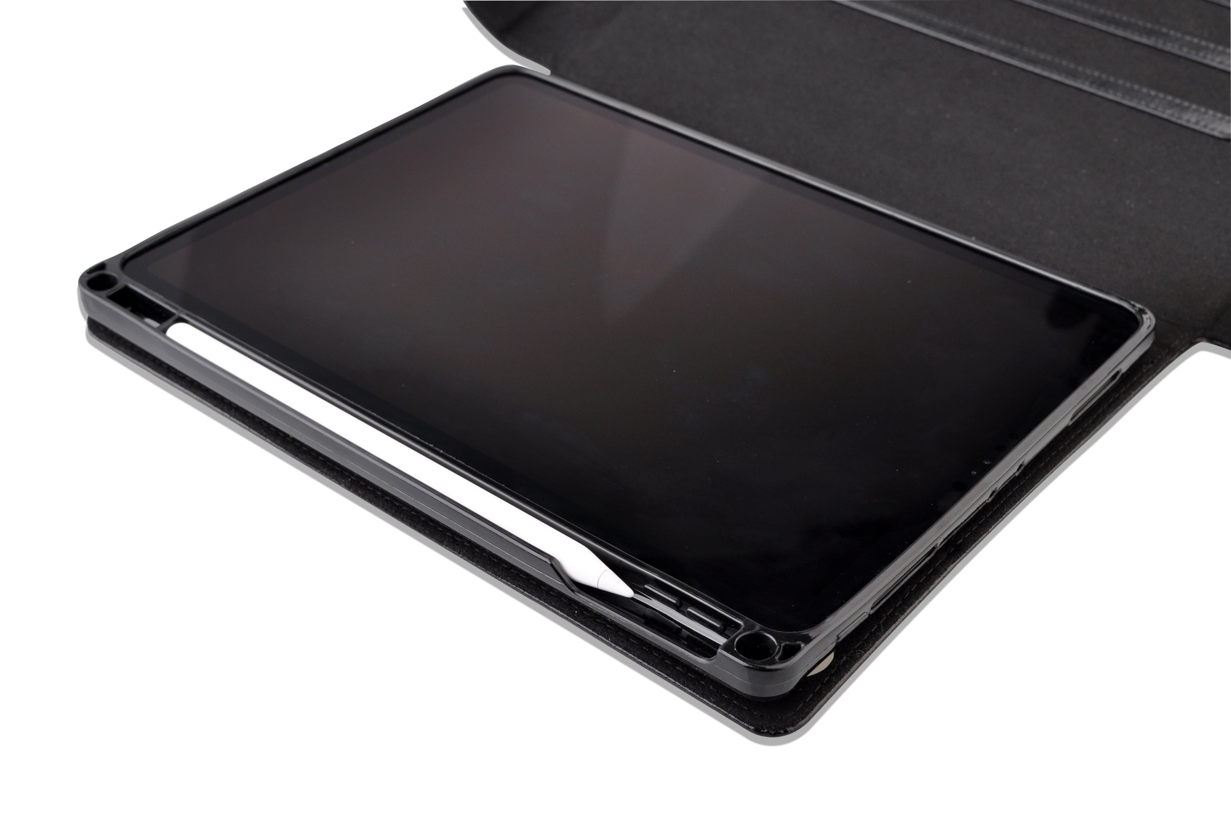 Thankscase Genuine Leather Case for Apple iPad Pro 11 inch 2018 with Shoulder Strap, Handmade Case with Retractable Pocket for Accessories, Detachable TPU Cover with Apple Pencil Holder-Black