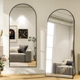 thumbnail image 5 of Anyrose 31x71 Full Length Mirror Arched with Stand Aluminum Alloy Framed Floor Mirror,Black, 5 of 7