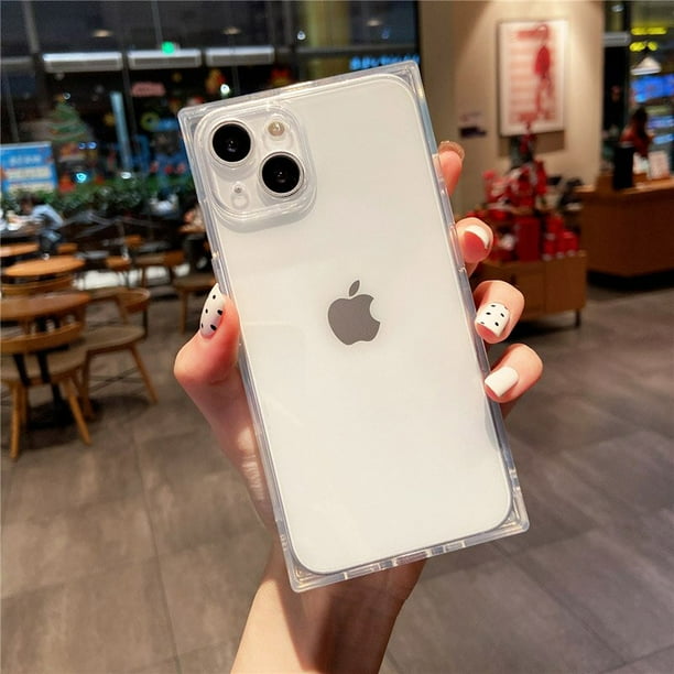 Funda de teléfono de diseño cuadrado para iPhone 14 11 12 13 Pro X XR XS Max 7 8 Plus SE 2020, funda de teléfono de TPU suave transparente de Color caramelo a la moda Tan Jianjun unisex
