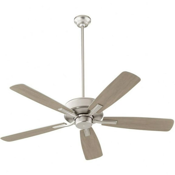 Milky Whey 5 Blade Ceiling Fan in Transitional Style-12.5 inches Tall and 52 inches Wide-Satin Nickel Finish-Silver/Weathered Gray Blade Color Bailey