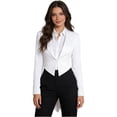 thumbnail image 3 of iiniim Women's Suit Balzer Long Sleeve Tailcoat Jackets Pageant Evening Cocktail Party Tuxedo Dress Coats White S, 3 of 7