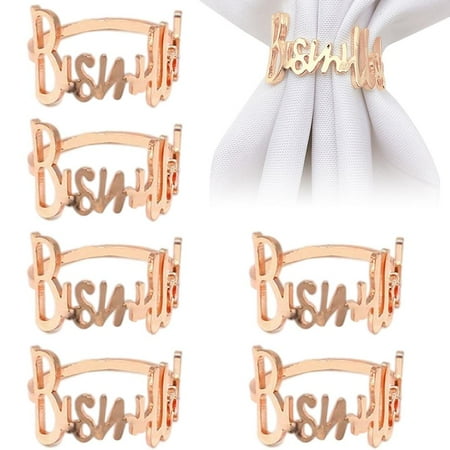 

Famure Bismillah Letter Metal Napkin Ring 6pcs Napkin Holder Serviette Rings Buckles Alphabet Napkin Buckles Serviette Holder Table Decor for Wedding Party Banquet