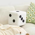 thumbnail image 6 of Faux Pashmina Cube Stool with Dice Pattern, Soft Plush Footrest Ottoman for Living Room, Entryway Shoe Bench, Makeup Vanity Seat, Decorative Accent Stool, Home Decor, Stackable Storage, 6 of 6