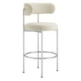 thumbnail image 3 of Bar Stool Chair Barstool, Set of 2, Beige, Fabric, Metal, Pub Cafe Bistro Dining Kitchen Hospitality Restaurant, Modern Contemporary HB35922, 3 of 11