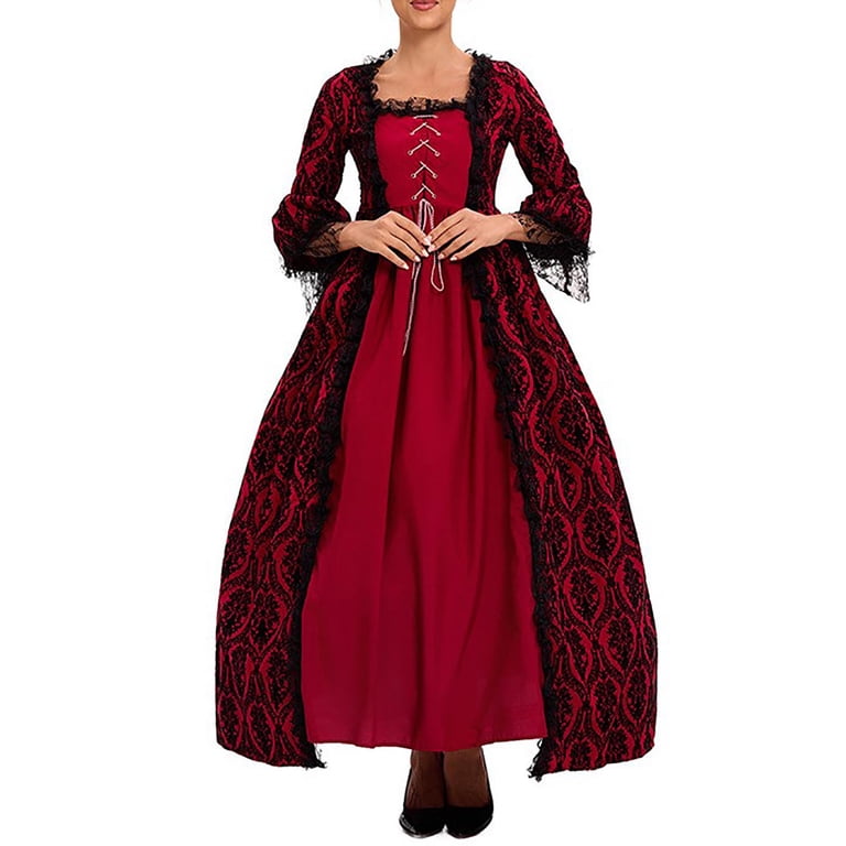 panniers dress 80s Style Puffy Sleeve Lace High Neck Midi Dress