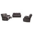 thumbnail image 1 of CorLiving 3pc Plush Power Reclining Chenille Fabric Sofa Set with USB Ports, 1 of 9