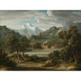 thumbnail image 2 of Joseph Anton Koch 14x12 Gold Ornate Wood Frame and Double Matted Museum Art Print Titled - Lauterbrunnertal Near Unterseen with a View of the Jungfrau (C. 1821), 2 of 4