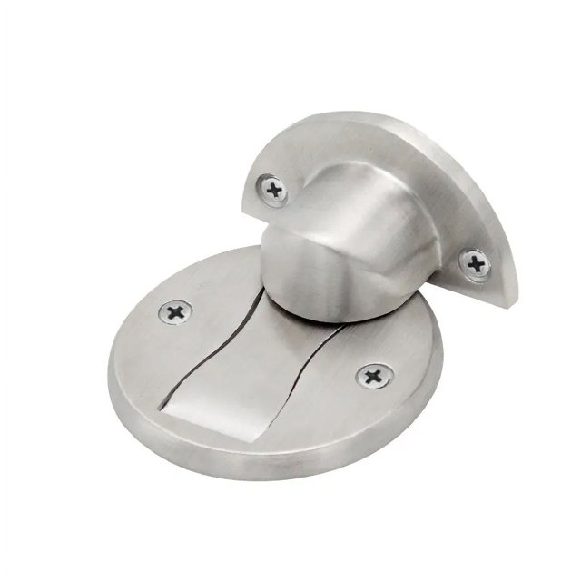 Tope de puerta magnético Tope de puerta de piso Soporte de puerta magnético resistente para mantener la puerta abierta con montaje de tornillo oculto, 1 pieza, plateado