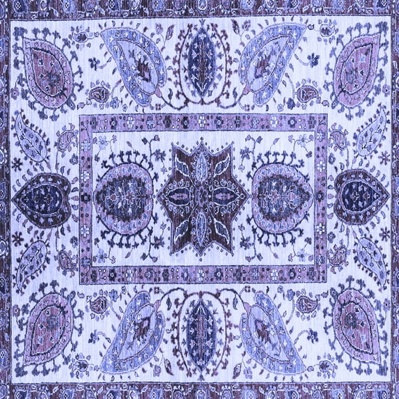 Ahgly Company Indoor Square Oriental Blue Modern Area Rugs, 3' Square