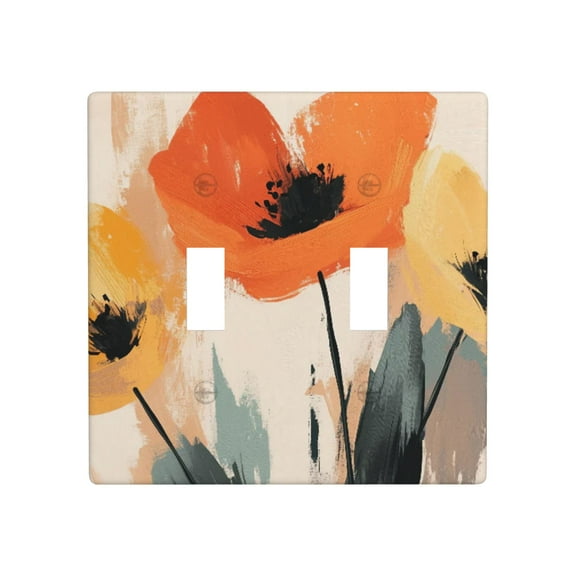 abstract flowers Light Switch Cover Plates Single Toggle Wall Plate, Decorative 2-Gang Christmas Decor Lightswitch Cover