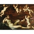 thumbnail image 2 of Roman School 14x12 Black Ornate Wood Framed Double Matted Museum Art Print Titled: Venus and Cupid with Amorini (17th Century), 2 of 5
