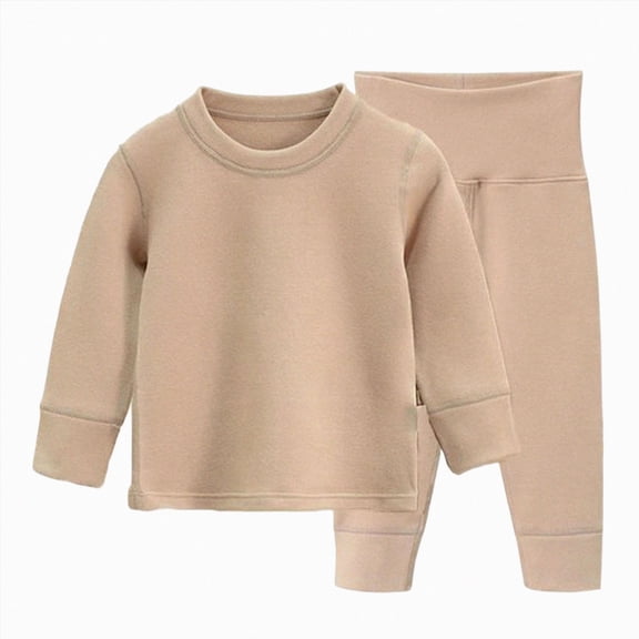 6-12Months Infant Boys Solid Thermal Underwear Set,Long Sleeve Top and Pants,Soft Warm Base Layer for Boys