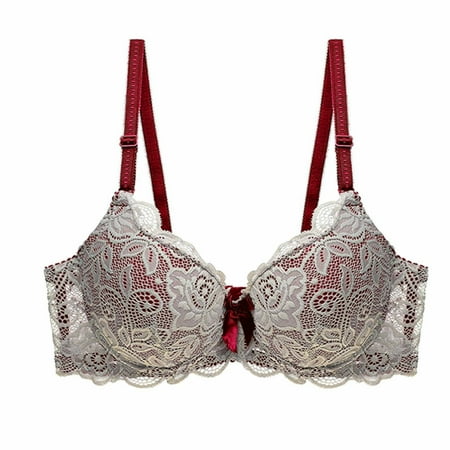 WMTBSRSW Women Lace Push Up Bra Fashion Mesh Full-Coverage Underwire Bra Seamless Everyday Comfort Bralette Wireless Bras with Support and Lift