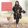 thumbnail image 4 of Red Mushroom Leaf Black Pattern Wearable Oversized Blanket,Wearable Blanket Hoodie for Adults,Cozy Hooded Blankets with Super Pockets,Super Warm Fuzzy Pullover for Women & Men, 4 of 6