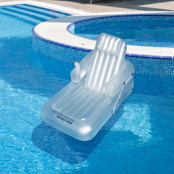 Swimline 74" Water Sports Kickback Adjustable Inflatable Swimming Pool Lounger Raft - Blue