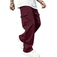 thumbnail image 2 of Evdexr Cargo Sweatpants Mens Baggy Drawstring Pants with Multiple Pockets Winter Fall Casual Work Joggers Wide Leg Straight Breathable Trousers 2XL, 2 of 8