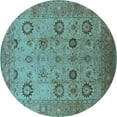 thumbnail image 1 of Ahgly Company Indoor Round Oriental Light Blue Traditional Area Rugs, 8' Round, 1 of 4