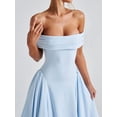 thumbnail image 5 of Women'S Off the Shoulder Cocktail Maxi Dress Sleeveless Casual A Line Elegant Flowy Formal Dresses Light Blue L, 5 of 9