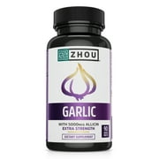Zhou Extra Strength Garlic with Allicin | Powerful Immune System Support | 90 CT