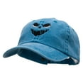 thumbnail image 2 of Scary Face Silhouette Embroidered Pigment Dyed Wash Caps - Turquoise OSFM, 2 of 5