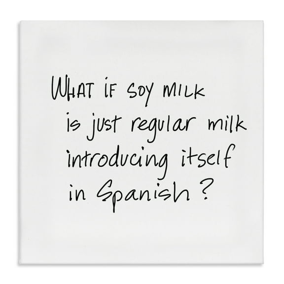 Stupell Industries Soy Milk in Spanish Food & Beverage Painting Wrapped Canvas Art Print Wall Art, 17 x 17