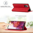 thumbnail image 4 of Compatible with Samsung S20 FE Wallet Case, PU Leather Flip Folio Case with Card Holders RFID Blocking Kickstand [Shockproof TPU Inner Shell] Phone Cover For Samsung Galaxy S20 FE, Red, 4 of 11