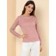 thumbnail image 3 of INSPIRE CHIC Top De Encaje Con Bordado De Flores Y Mangas Largas Transparentes Para Mujer Rosa L, 3 of 6