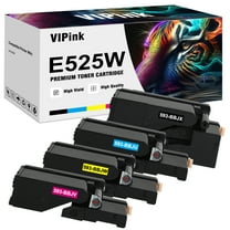 E525W Toner Cartridge Compatible for Dell E525W E525 525w for Dell 593-BBJU 593-BBJV 593-BBJW 593-BBJX High Yield Printer Ink (1x Black, 1x Cyan, 1x Magenta, 1x Yellow, 4-Pack)