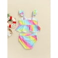 thumbnail image 4 of Fortune 3-8 Years Little Girls Swimsuits 2 Piece Cartoon Animal Print Swimwear Ruffled Tops Briefs, 4 of 9