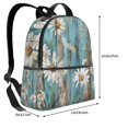 thumbnail image 3 of Lightweight Backpack With Adjustable Shoulder Strap Empty Bag Upright 12×14.5in For Weekend Holiday Travel Hiking Turquoise Wood Farmhouse Sunflowers (11), 3 of 5