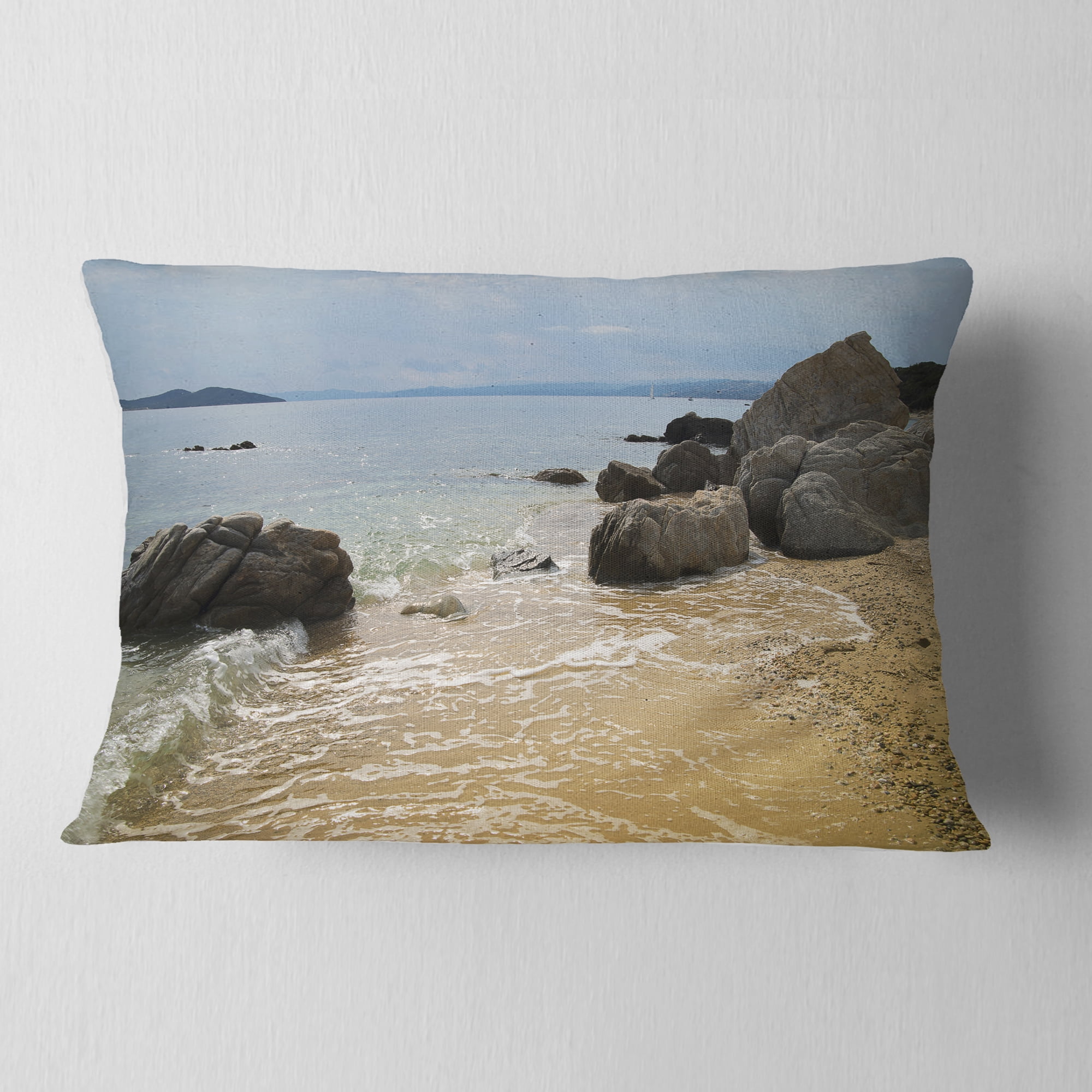 Designart 12" x 20" Multi-color Polyester Throw Pillow