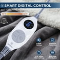 thumbnail image 4 of Westinghouse 50x60" Electric Blanket Throw, 6 Heating Levels & 2-10 Hours Auto Shutoff Setting, Flannel to Sherpa Reversible Heated Throw, Grey, 4 of 8