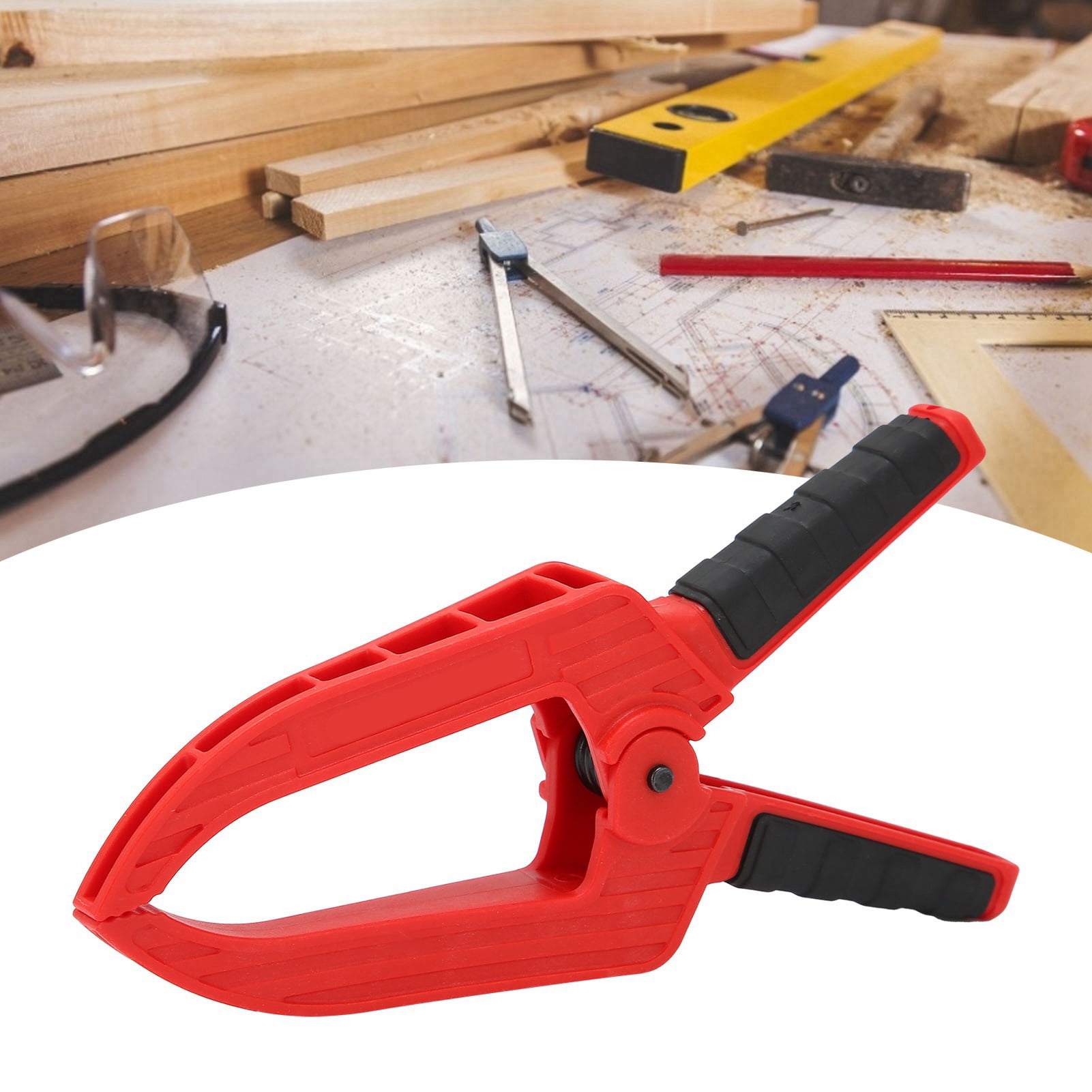 Spring Clamp With Long Flat Nose Plastic Fixing Clamp Woodworking Fixture Tool 