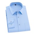 thumbnail image 4 of Camisa de hombre Elástica Slim Business Camisa de manga larga Pompotops  oipoqjl48025, 4 of 5