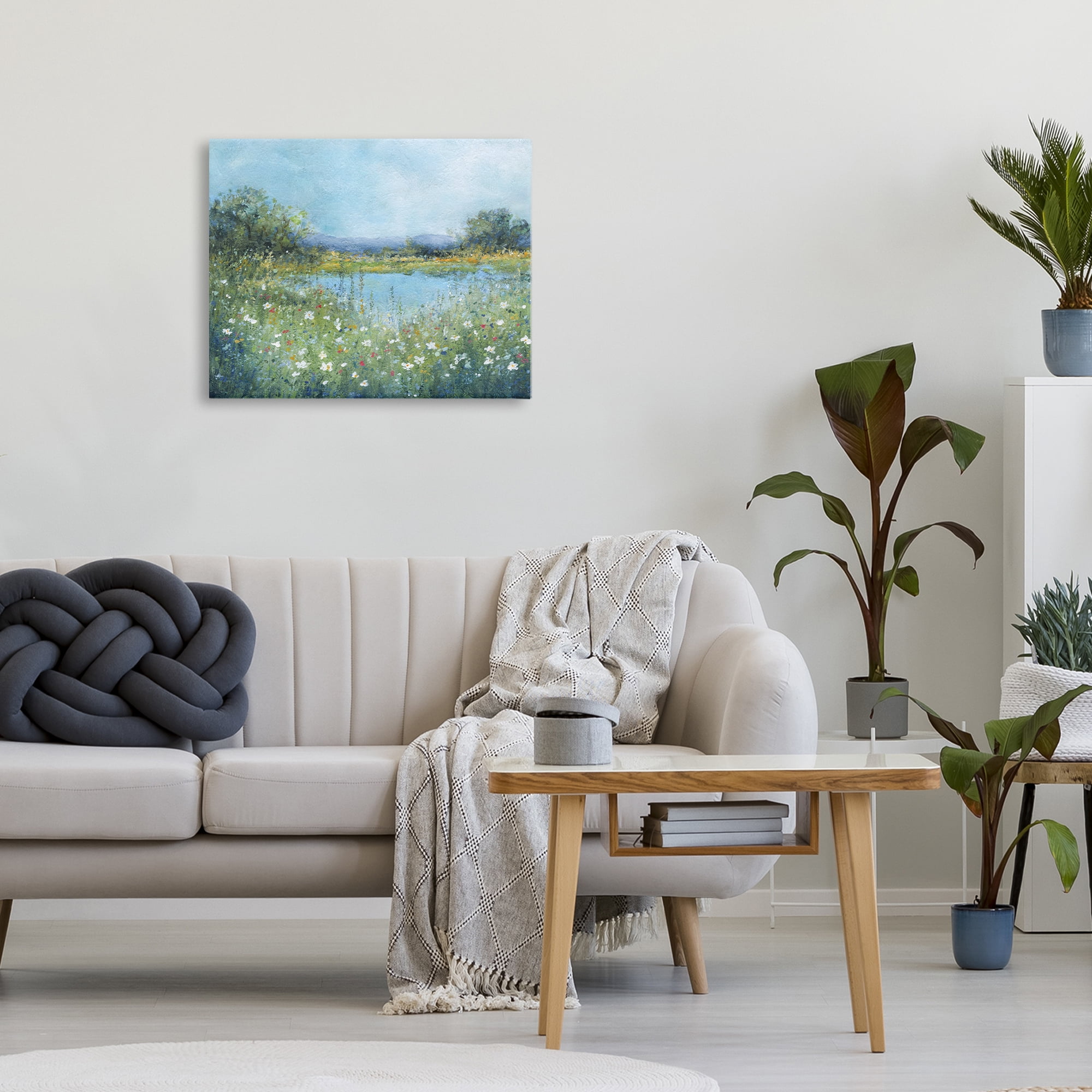 Stupell Industries Impressionist Meadow Surrounding Pond Canvas Wall Art, design by Carol Robinson
