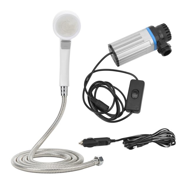 Kit De Ducha Para Acampar, Cable De Encendedor De 3 M, Flujo De Agua Ajustable, Tubería De Agua De 2 M, Kit De Ducha Portátil Para Exteriores Para Caminatas, Duchas, Autos,